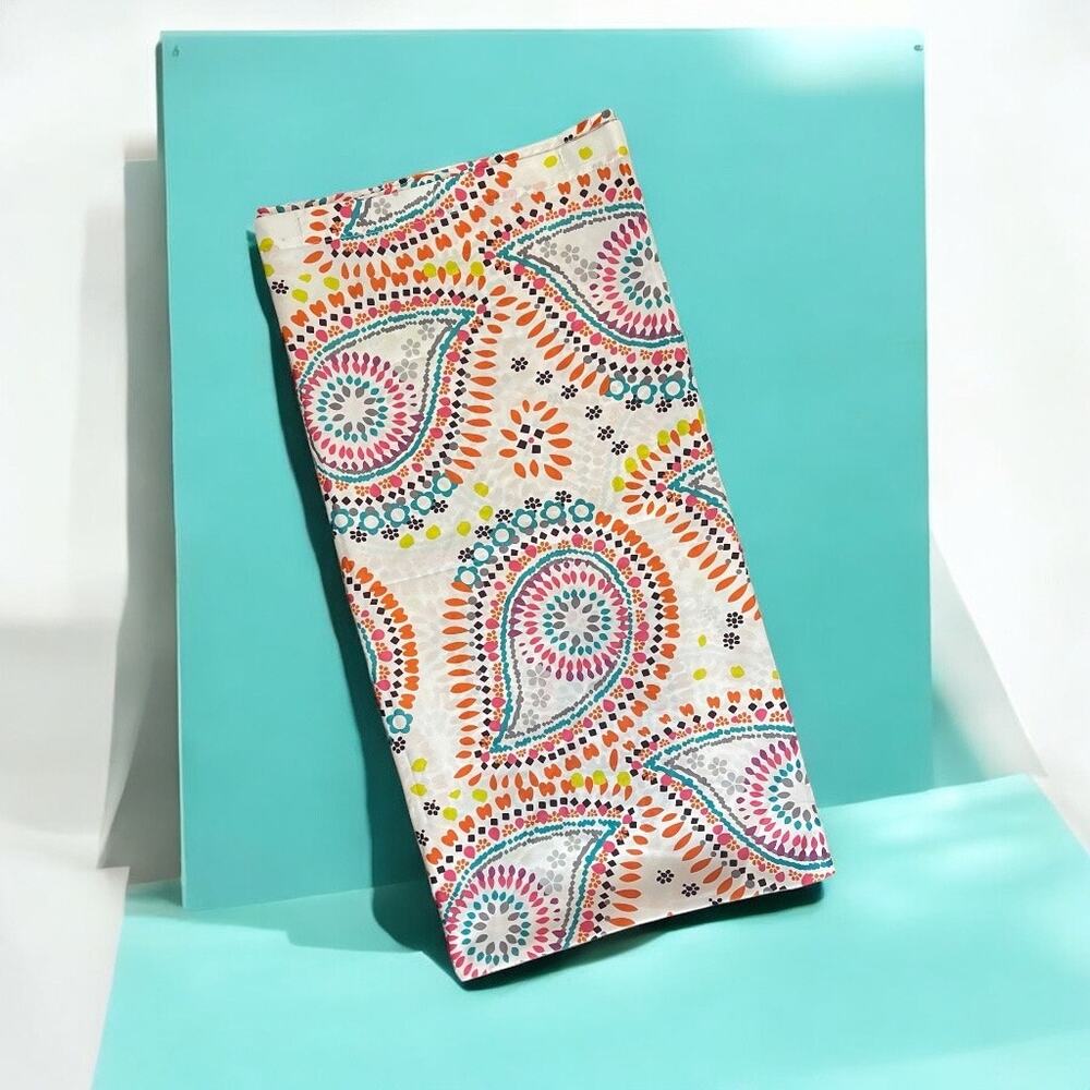 Paisley Shower Curtain Multicolor White Bathroom Decor 69.5 W x 70.5 in L